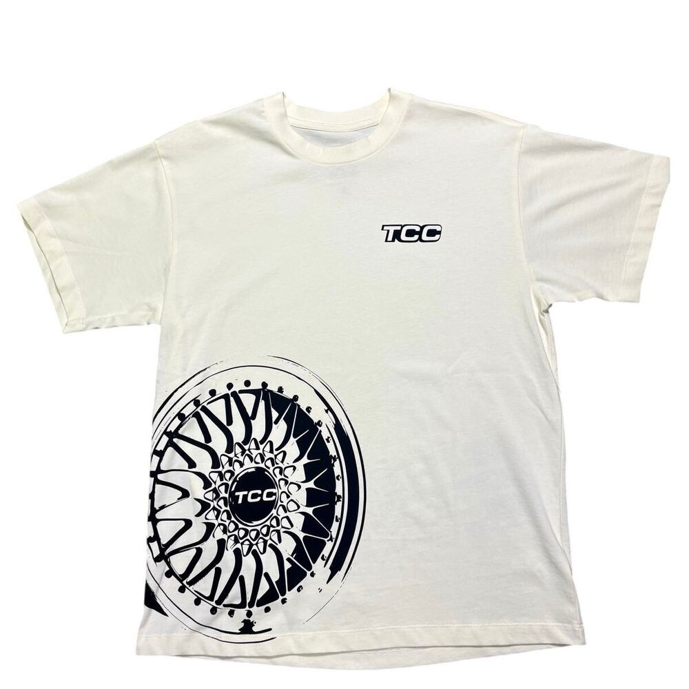 New! The Car Company Men's Cream 100% Cotton T-Shirt, Size S